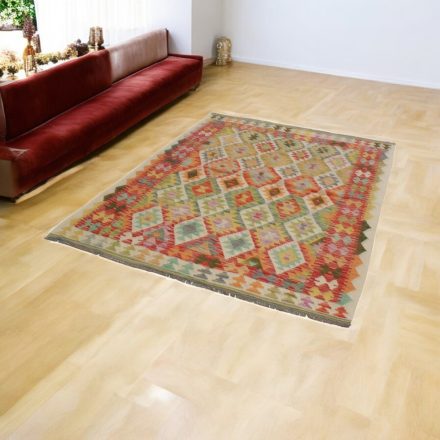 Gyapjú Kilim szőnyeg Chobi 148x199 kézi szövésű afgán Kilim