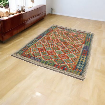 Gyapjú Kilim szőnyeg Chobi 154x214 kézi szövésű afgán Kilim