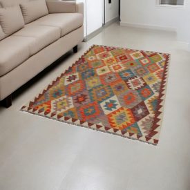   Afgán Kilim szőnyeg Chobi 148x204 etnikai kézi szövésű Kilim