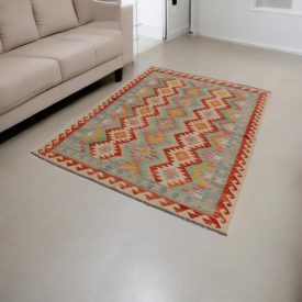   Afgán Kilim szőnyeg Chobi 150x201 etnikai kézi szövésű Kilim