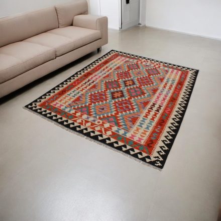 Kézi szövésű Kilim Chobi 157x208 afgán gyapjú Kilim szőnyeg