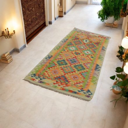 Etnikai Kilim futószőnyeg Chobi 87x240 kézi szövésű szőttes szőnyeg