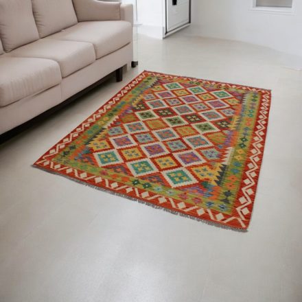 Chobi Kilim szőnyeg 154x198 kézi szövésű gyapjú kelim