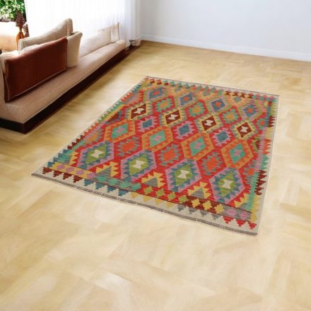 Kézi szövésű Kilim Chobi 149x194 afgán gyapjú Kilim szőnyeg