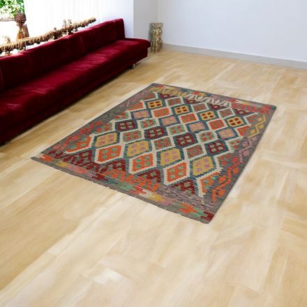 Maimana Kilim szőnyeg 154x207 afgán kézi szövésű Kilim