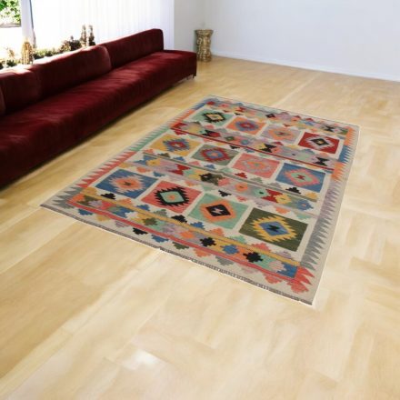 Gyapjú Kilim szőnyeg Chobi 166x250 kézi szövésű afgán Kilim