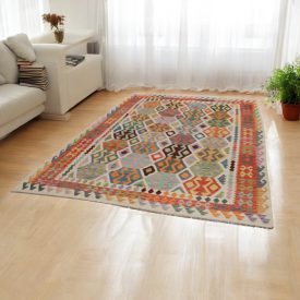   Etnikai Kilim szőnyeg Chobi 200x300 kézi szövésű szőttes szőnyeg