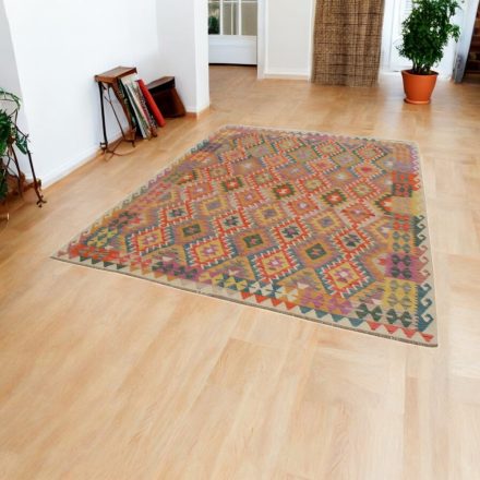 Kézi szövésű Kilim Chobi 202x286 afgán gyapjú Kilim szőnyeg