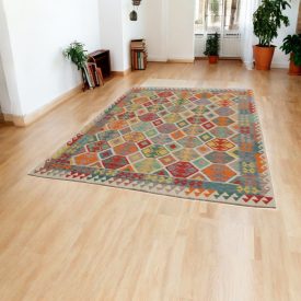   Afgán Kilim szőnyeg Chobi 210x295 etnikai kézi szövésű Kilim