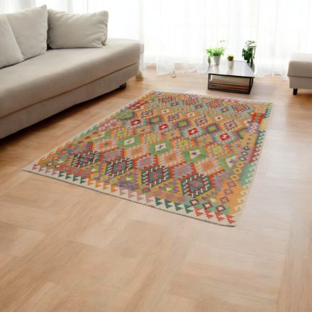 Gyapjú Kilim szőnyeg Chobi 203x300 kézi szövésű afgán Kilim