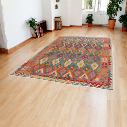 Chobi Kilim szőnyeg 210x294 kézi szövésű gyapjú kelim