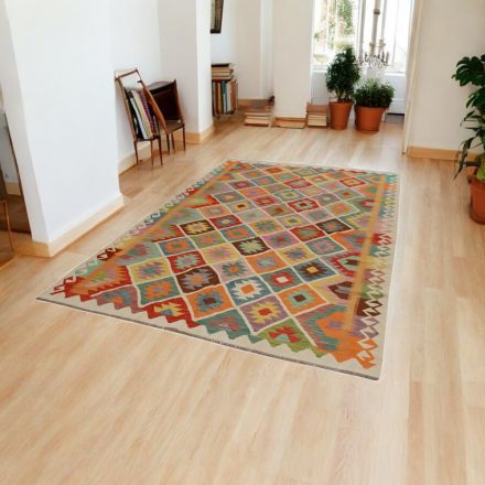 Chobi Kilim szőnyeg 196x302 kézi szövésű gyapjú kelim