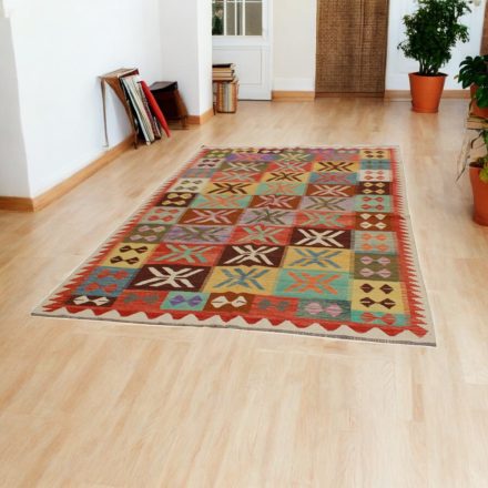 Maimana Kilim szőnyeg 196x297 afgán kézi szövésű Kilim