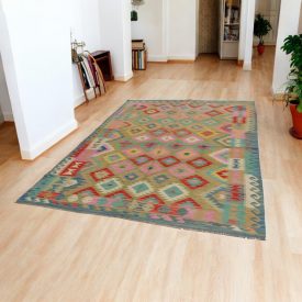  Gyapjú Kilim szőnyeg Chobi 203x298 kézi szövésű afgán Kilim
