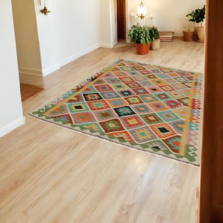 Etnikai Kilim szőnyeg Chobi 195x303 kézi szövésű szőttes szőnyeg