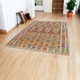   Kézi szövésű Kilim Chobi 205x301 afgán gyapjú Kilim szőnyeg