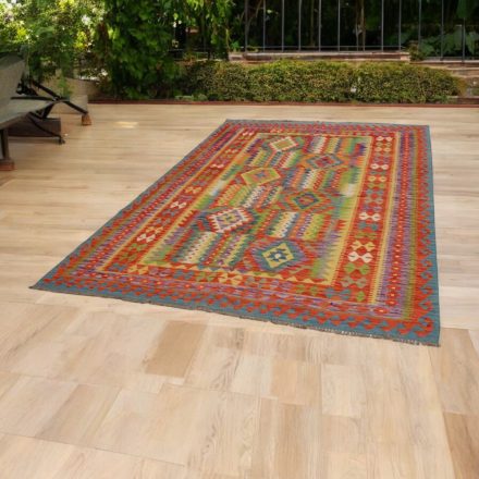 Gyapjú Kilim szőnyeg Chobi 204x294 kézi szövésű afgán Kilim