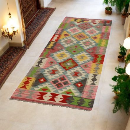 Gyapjú Kilim futószőnyeg Chobi 67x196 kézi szövésű afgán Kilim