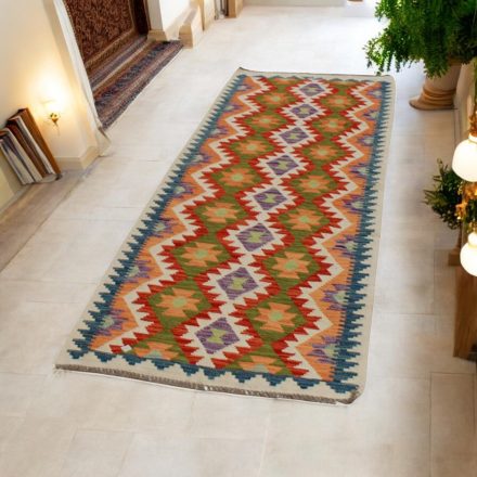 Maimana Kilim futószőnyeg 84x248 afgán kézi szövésű Kilim