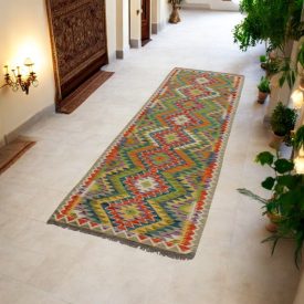   Afgán Kilim futószőnyeg 80x285 kézzel szövött Kilim szőnyeg