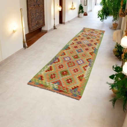 Etnikai Kilim futószőnyeg Chobi 85x384 kézi szövésű szőttes szőnyeg