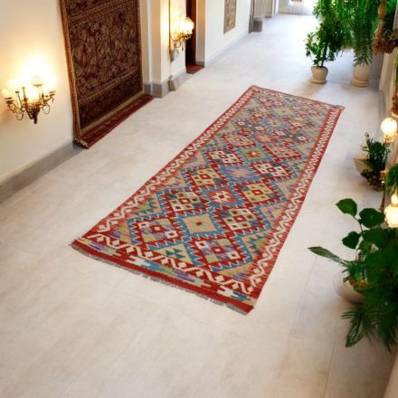 Gyapjú Kilim futószőnyeg Chobi 82x284 kézi szövésű afgán Kilim