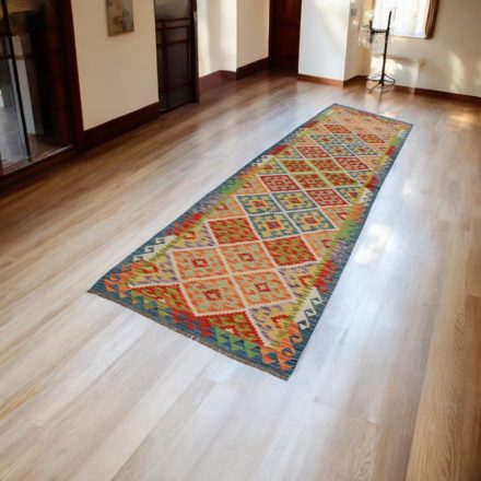 Maimana Kilim futószőnyeg 87x390 afgán kézi szövésű Kilim