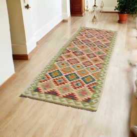   Chobi Kilim futószőnyeg 89x293 kézi szövésű gyapjú kelim
