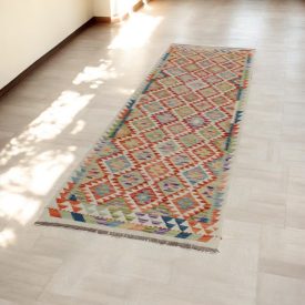   Chobi Kilim futószőnyeg 89x293 kézi szövésű gyapjú kelim