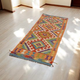   Afgán Kilim futó Chobi 67x192 kézzel szövött Kilim szőnyeg
