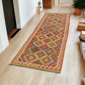   Etnikai Kilim futószőnyeg Chobi 84x296 kézi szövésű szőttes szőnyeg