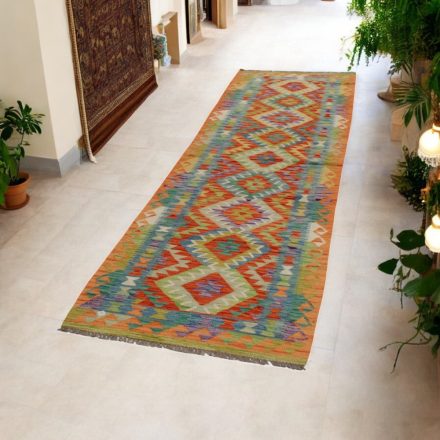 Etnikai Kilim futószőnyeg Chobi 82x304 kézi szövésű szőttes szőnyeg