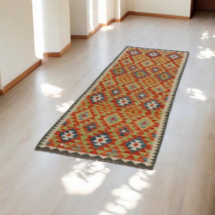 Etnikai Kilim futószőnyeg 84x240 kézi szövésű szőttes szőnyeg