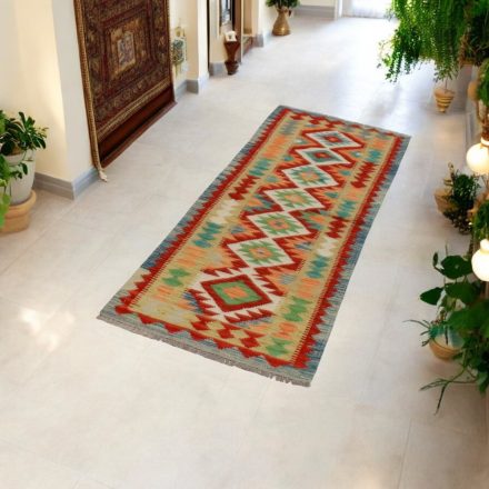 Gyapjú Kilim futószőnyeg Chobi 60x193 kézi szövésű afgán Kilim