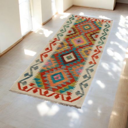 Etnikai Kilim futószőnyeg Chobi 62x199 kézi szövésű szőttes szőnyeg