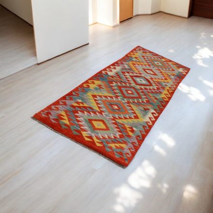 Etnikai Kilim futószőnyeg 73x239 kézi szövésű szőttes szőnyeg