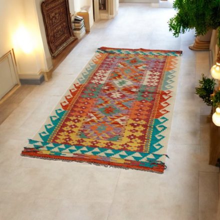 Etnikai Kilim futószőnyeg Chobi 85x194 kézi szövésű szőttes szőnyeg