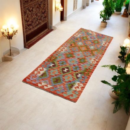 Etnikai Kilim futószőnyeg 63x202 kézi szövésű szőttes szőnyeg