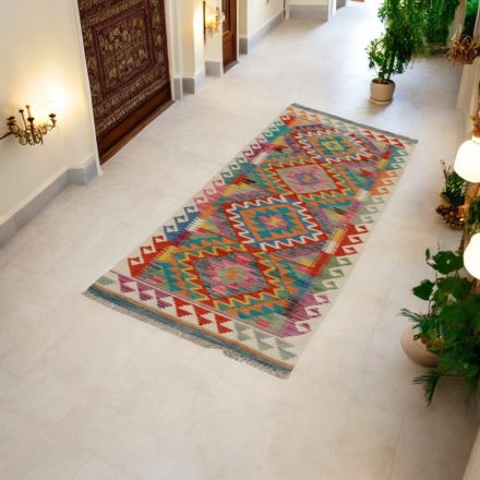 Gyapjú Kilim futószőnyeg Chobi 65x205 kézi szövésű afgán Kilim