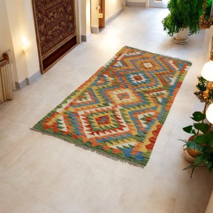 Gyapjú Kilim futószőnyeg Chobi 80x202 kézi szövésű afgán Kilim