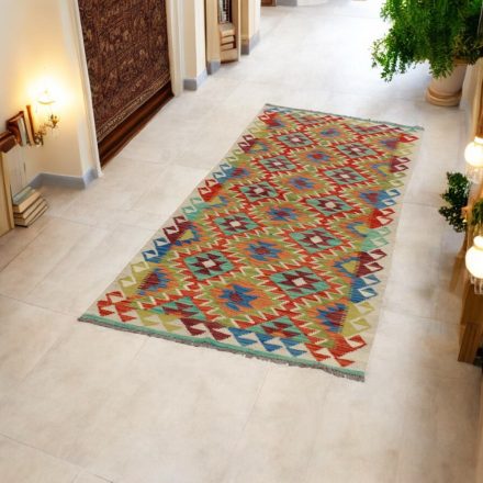 Etnikai Kilim futószőnyeg Chobi 82x201 kézi szövésű szőttes szőnyeg