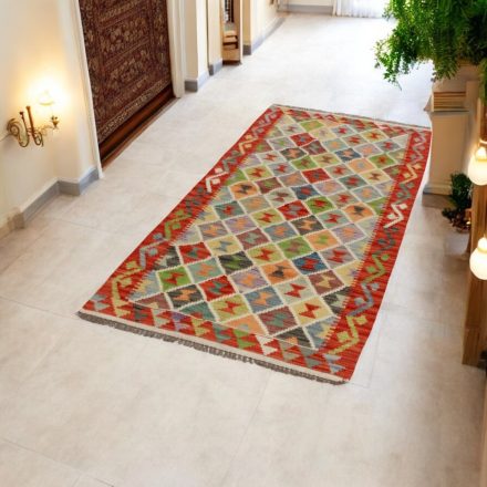 Maimana Kilim futószőnyeg 83x209 afgán kézi szövésű Kilim