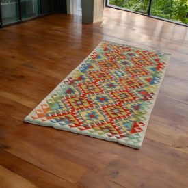   Kilim futószőnyeg Chobi 85x205 afgán kézi szövésű kelim