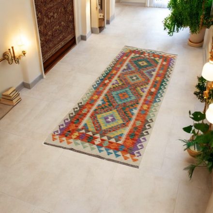 Maimana Kilim futószőnyeg 70x213 afgán kézi szövésű Kilim