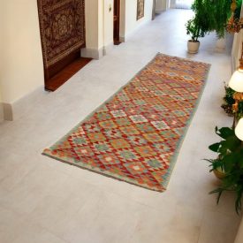   Maimana Kilim futószőnyeg 88x295 afgán kézi szövésű Kilim