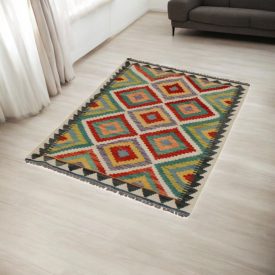   Etnikai Kilim szőnyeg Chobi 87x127 kézi szövésű szőttes szőnyeg