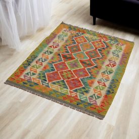   Kézi szövésű Kilim Chobi 84x125 afgán gyapjú Kilim szőnyeg