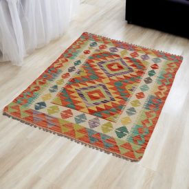   Gyapjú Kilim szőnyeg Chobi 84x124 kézi szövésű afgán Kilim