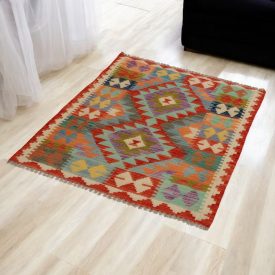   Gyapjú Kilim szőnyeg Chobi 85x117 kézi szövésű afgán Kilim