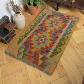   Autentikus Kilim szőnyeg 61x96 kézi szövésű etnikai Kilim